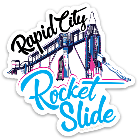Rapid City Rocket Slide Sticker